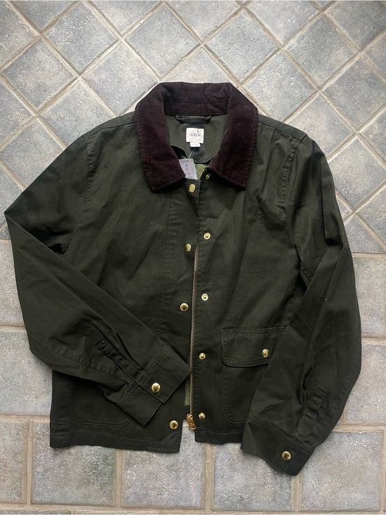 J. Crew Jackets & Blazers - J. Crew Olive Green Field Jacket with Brown Corduroy Collar